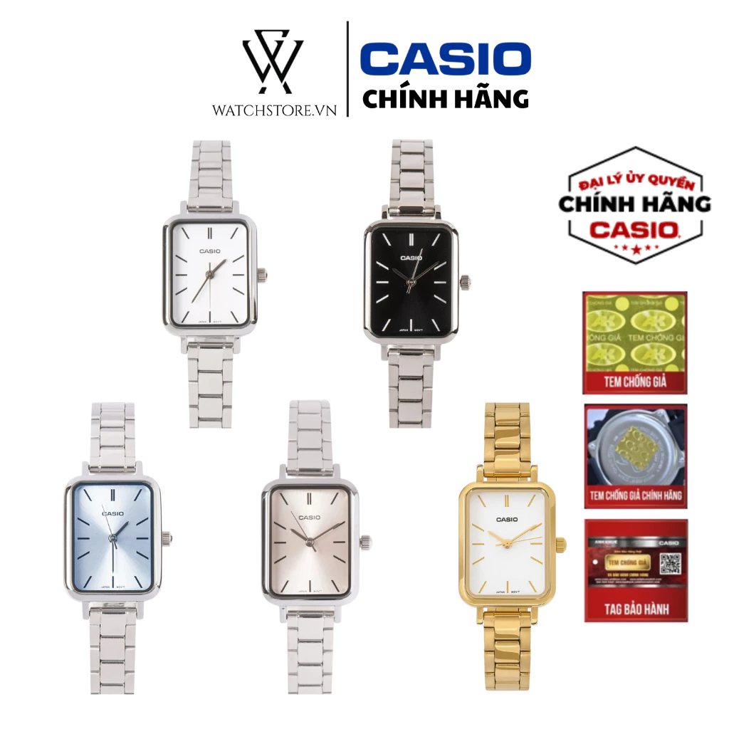 Đồng hồ nữ Casio LTP-V009 dây kim loại mặt chữ nhật