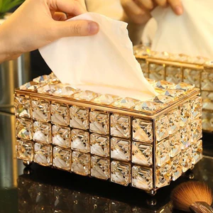 bằng pha lê sang trọng - PB267 Hộp đựng giấy ăn đính đá