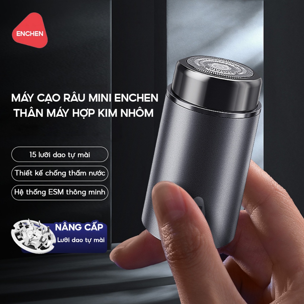 Ảnh Máy cạo râu mini Enchen Z3 lưỡi dao 3 vòng tự mài, chống kẹt râu, pin dùng đến 3 tháng - BH 6 tháng 2