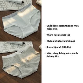 Quần lót nữ cotton cao cấp dày dặn thấm hút tốt  thoáng khí đáy lót kháng khuẩn khử mùi DEVARI LY01