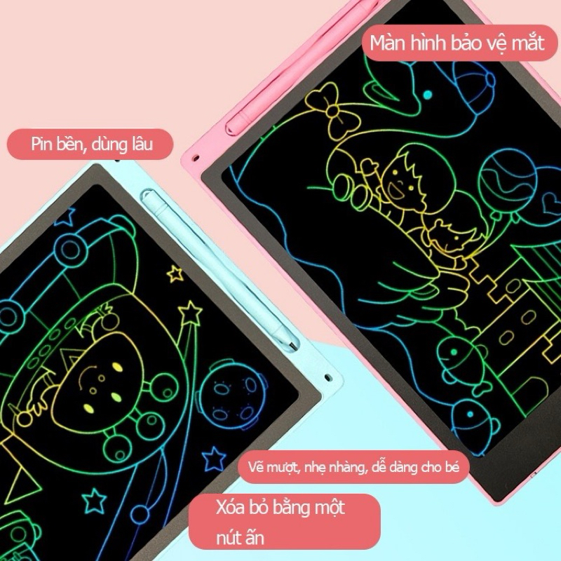 Bảng viết thông minh LCD tự xóa 16inch, 12inch, 10inch, 8,5 inch cho bé tập vẽ, viết