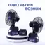 Quạt Tích Điện 8inch Boshun 180°, 2 Tốc Độ - Dùng Liên Tục 10 Tiếng Chân Pin Phổ Thông 4Cm