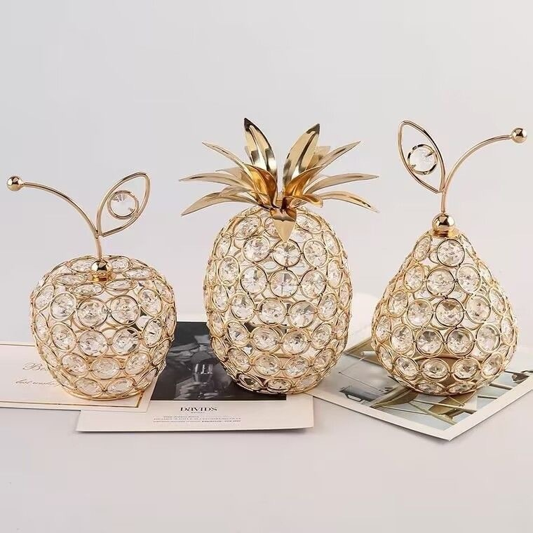 Leota Bức Tượng Trái Cây, Trang Trí Quả Lê Kim Cương Giả Nhân Tạo, Phong Cách Châu Âu Sáng Bóng Hình Quả Lê Sáng Tạo Tra