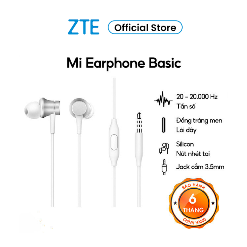Ảnh Tai nghe nhét tai Xiaomi Mi Earphone Basic | Jack cắm 3.5mm | Hàng chính hãng | Bảo hành 6 tháng - Hàng Chính Hãng 1
