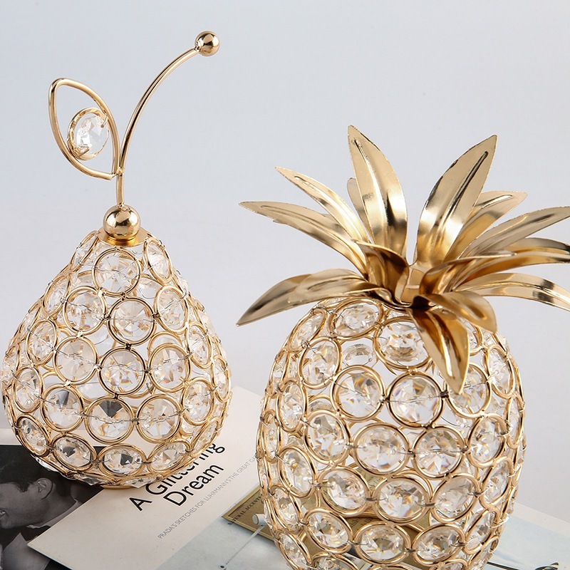 Leota Bức Tượng Trái Cây, Trang Trí Quả Lê Kim Cương Giả Nhân Tạo, Phong Cách Châu Âu Sáng Bóng Hình Quả Lê Sáng Tạo Tra