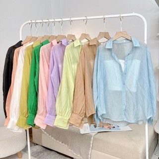 Áo sơ mi voan tơ mỏng mát nhiều màu kèm áo 2s - 247store - SMvoanto1311_P5K10