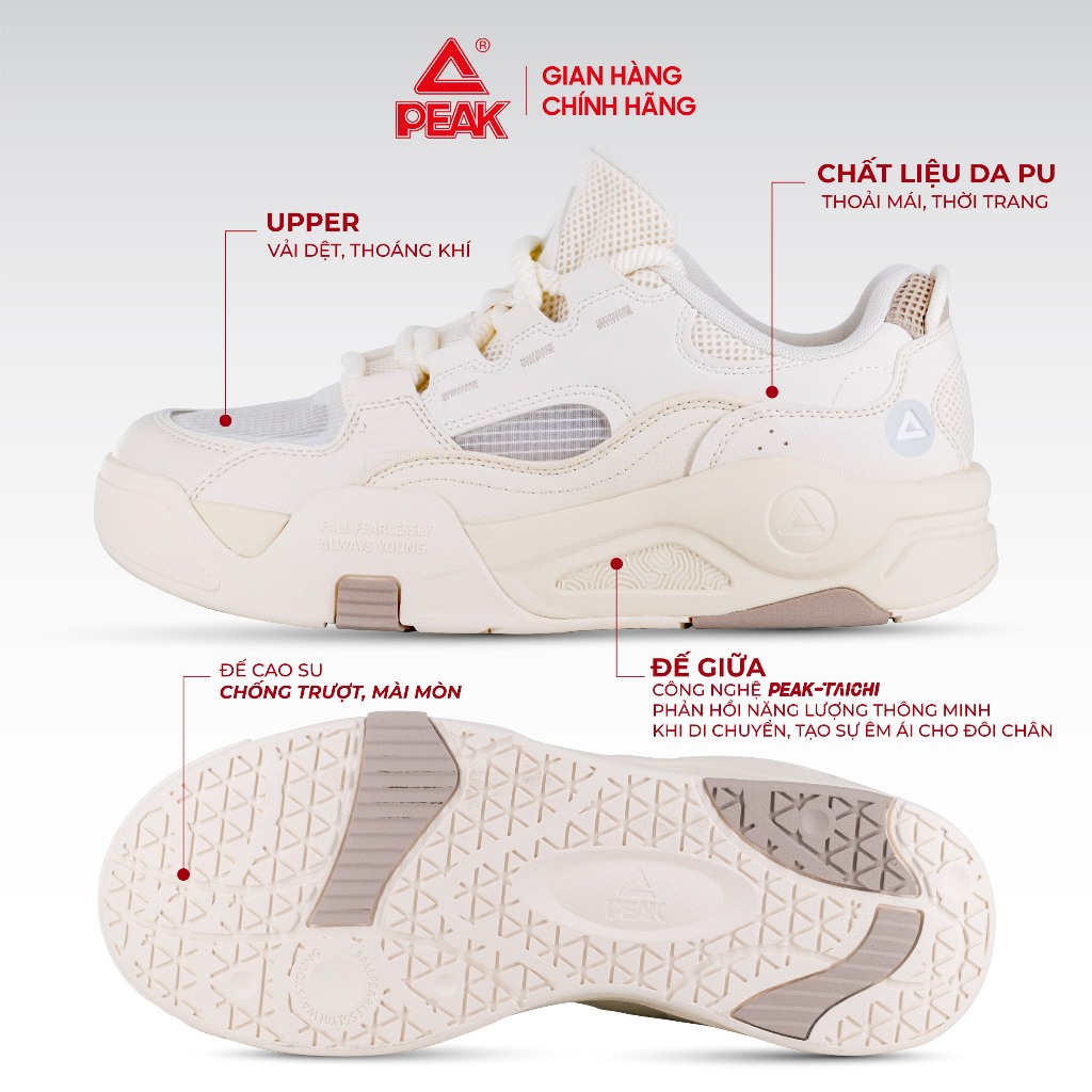 Ảnh Giày Thể Thao Thời Trang Nam Nữ PEAK Casual Công nghệ Đế Taichi Siêu Nhẹ Thiết kế Basic DB420057 DB420058 3