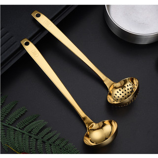 INOX 304-Muôi,Vá 27cm Múc Canh Lẩu Dùng Cho Nhà Hàng Quán Ăn Thìa Canh Inox Vàng, Bạc.Hàng Nhập
