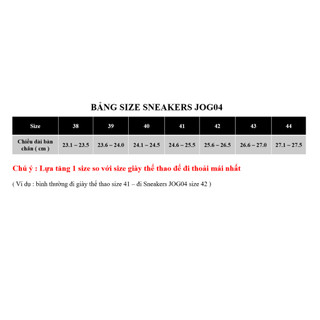 Giày Sneaker S3 - JOG04 , chất liệu da Microfiber , đế khâu chắc chắn , bảo hành chính hãng 12 tháng ( S3 )