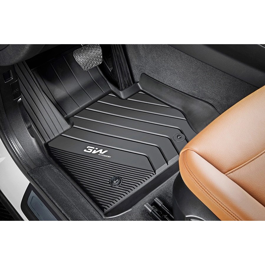 Ikabevem Tappetini In Fibra Di Carbonio Per BMW Serie 5 G30 2017-2024: Set Da 3 Pezzi In TPE, Impermeabili, Antiscivolo, Modello 520i-550i