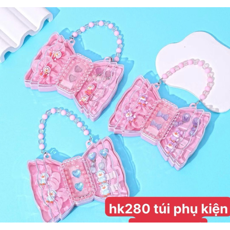 1 Bộ Phụ Kiện Kẹp Tóc/Kẹp Tóc/Dây Chuyền/Vòng Cổ Phong Cách Hoạt Hình Bằng Nhựa Màu Hồng Dễ Thương Dành Cho Bé Gái