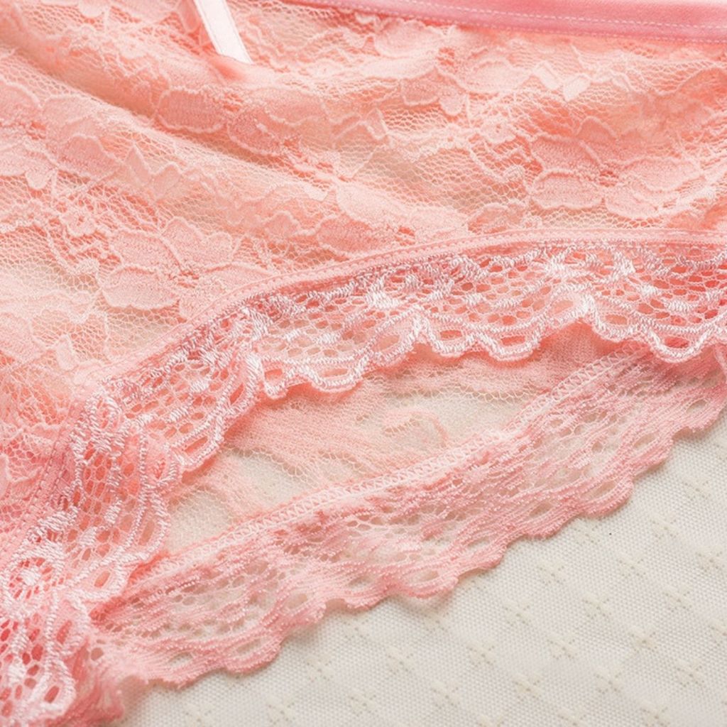 Quần lót nữ ren xuyên thấu gợi cảm đáy lót cotton thoáng mát kháng khuẩn hoạ tiết hoa LANIXA L104