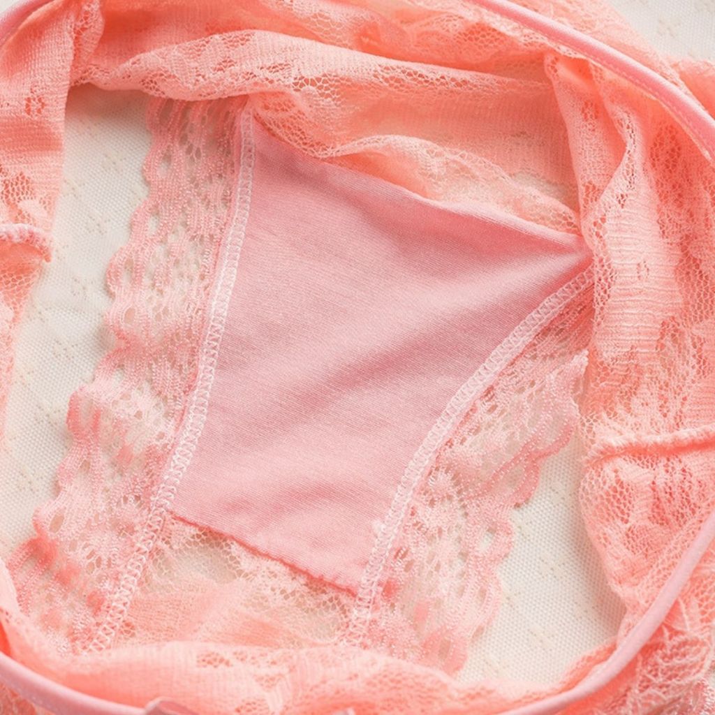 Quần lót nữ ren xuyên thấu gợi cảm đáy lót cotton thoáng mát kháng khuẩn hoạ tiết hoa LANIXA L104