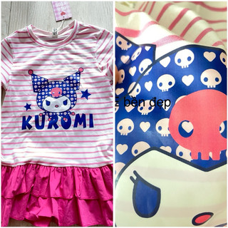 (Ảnh thật) Trang phục hè, Đầm thun lạnh cotton 4C siêu nịnh dáng cho bé họa tiết Kuromi siêu hot 13-45kg hàng loại 1