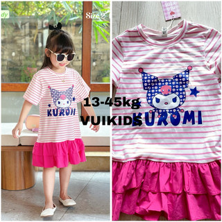 (Ảnh thật) Trang phục hè, Đầm thun lạnh cotton 4C siêu nịnh dáng cho bé họa tiết Kuromi siêu hot 13-45kg hàng loại 1