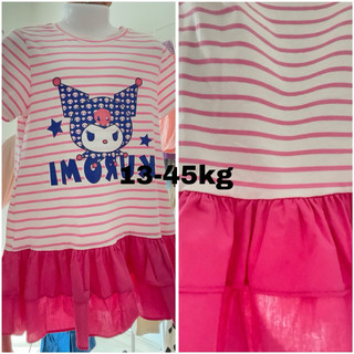 (Ảnh thật) Trang phục hè, Đầm thun lạnh cotton 4C siêu nịnh dáng cho bé họa tiết Kuromi siêu hot 13-45kg hàng loại 1