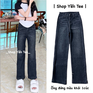Quần ống đứng màu khói trầm may ống mới , chất jeans cao cấp mềm , co dãn tốt #1033