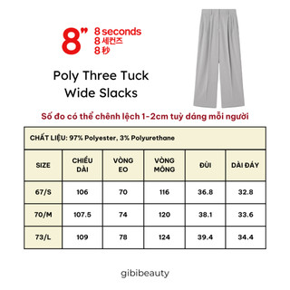 Quần 8SECONDS Poly Three Tuck Wide Slacks