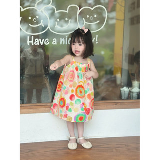 Váy bé gái , Váy 2 dây thô sắc màu tươi đẹp cho bé , Váy dây Pony cầu vồng cho bé gái , Đầm bé gái 1-6t (8-26kg) N0121B