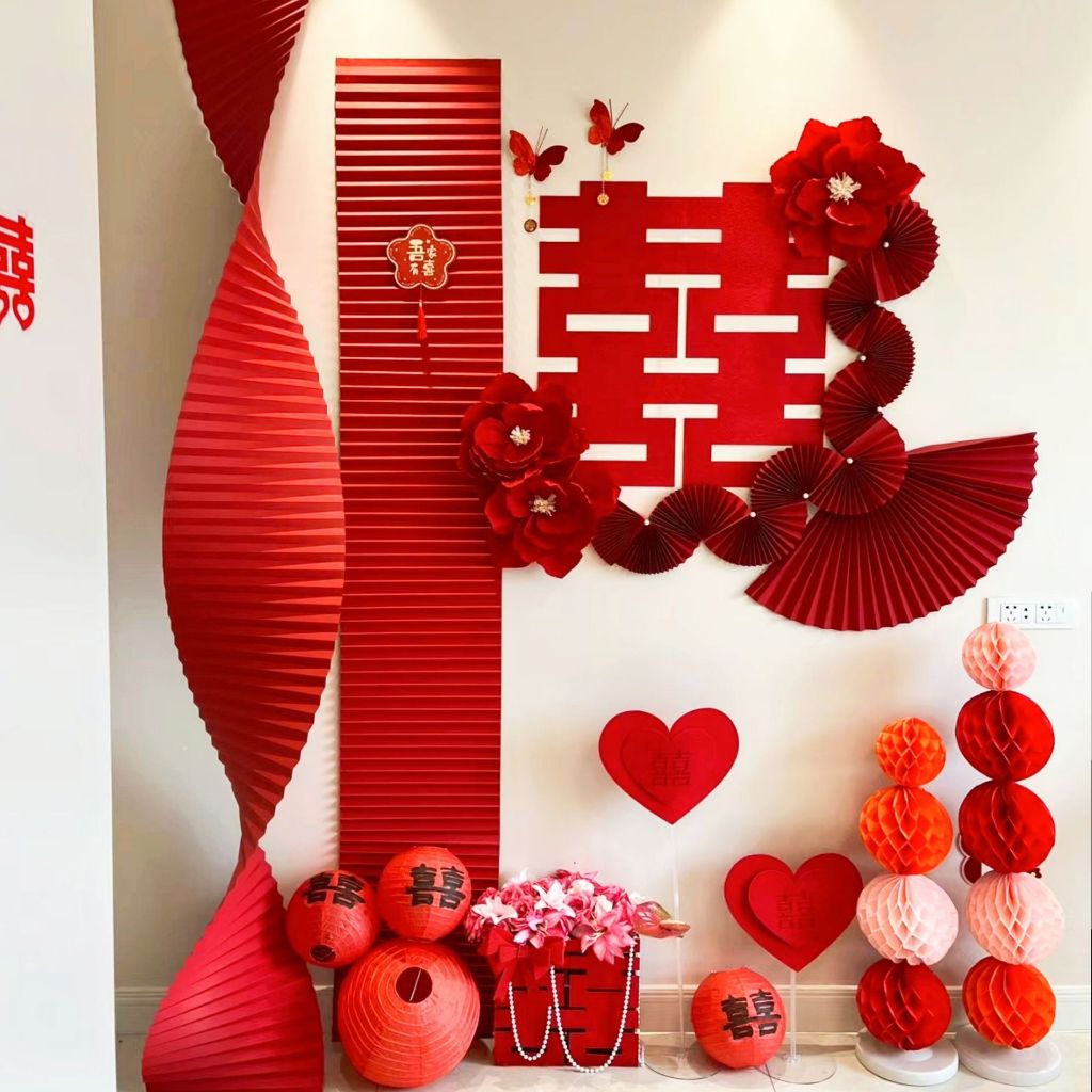 Dải giấy dài gợn sóng trang trí đám cưới, lễ tết, trung thu, decor quán - Kem Shop K381