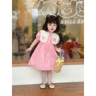 Váy Hè Bé Gái , Đầm Bé Gái Dáng suông xòe hoạ tiết Thêu Thỏ Xinh Xắn cho bé 9-26kg 1-6 N0127