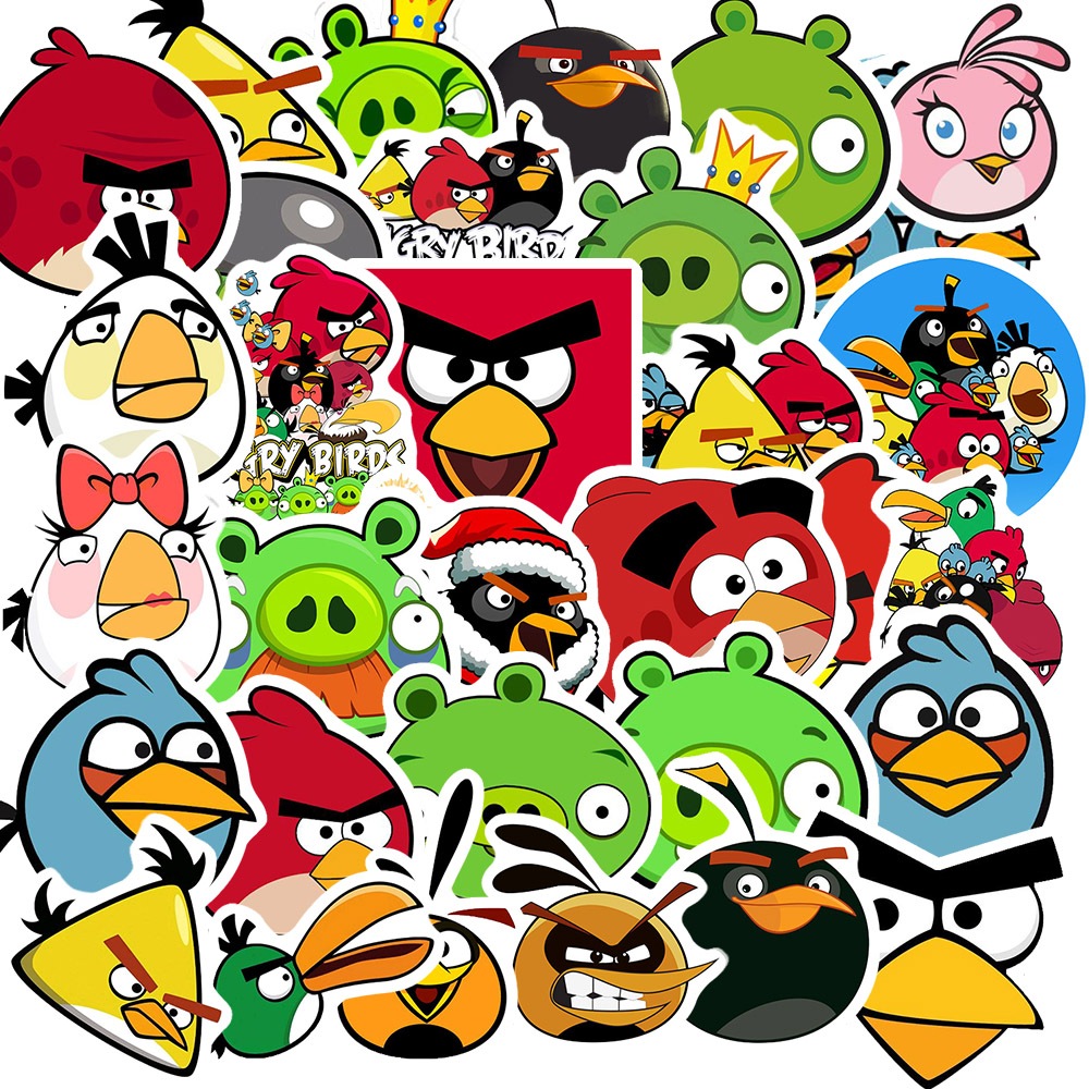 Set 50 Miếng Dán Sticker Hình ANGRY BIRD - Chống Thấm Nước Đa Năng Dùng ...