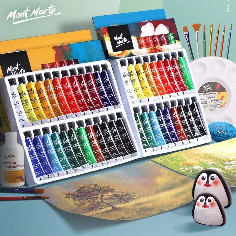 Bộ Màu Acrylic Cao Cấp Mont Marte Signature 12/18/24/36 Màu x Tuýp 12ml