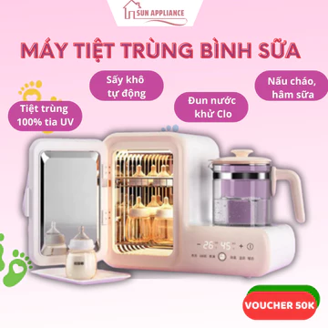 Máy Tiệt Trùng Bình Sữa Sấy Khô, Máy Tiệt Trùng Bình Sữa Uv Đa Năng VIVIDEAR - Sấy Khô Quần Áo Em Bé, Đun Nước Pha Sữa