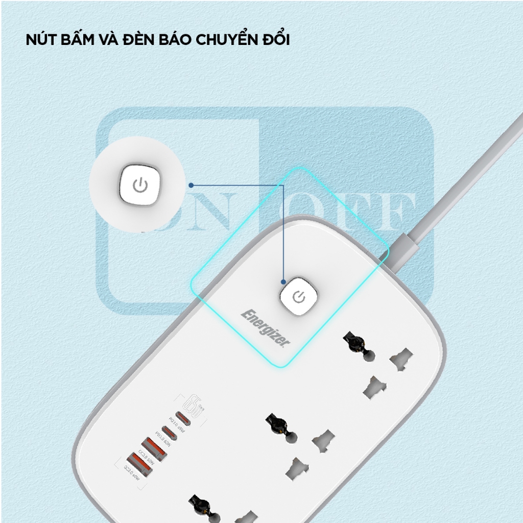 Ảnh Ổ điện thông minh đa năng AC kèm USB-A và USB-C sạc nhanh PD ( đến 65W) - Hàng chính hãng, bảo hành 1 năm 3
