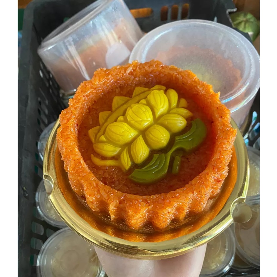 [10-50 cái] Hộp tròn nắp đậy A1680 đế vàng đựng xôi, bánh bao, bông lan-BB204