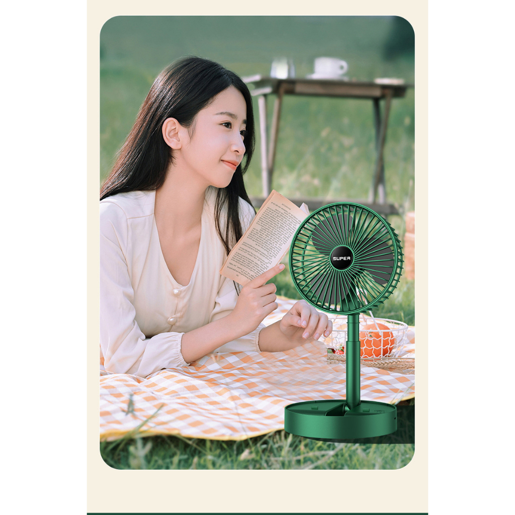 Quạt tích điện,quạt tích điện mini, quạt tích điện gấp gọn cao cấp super