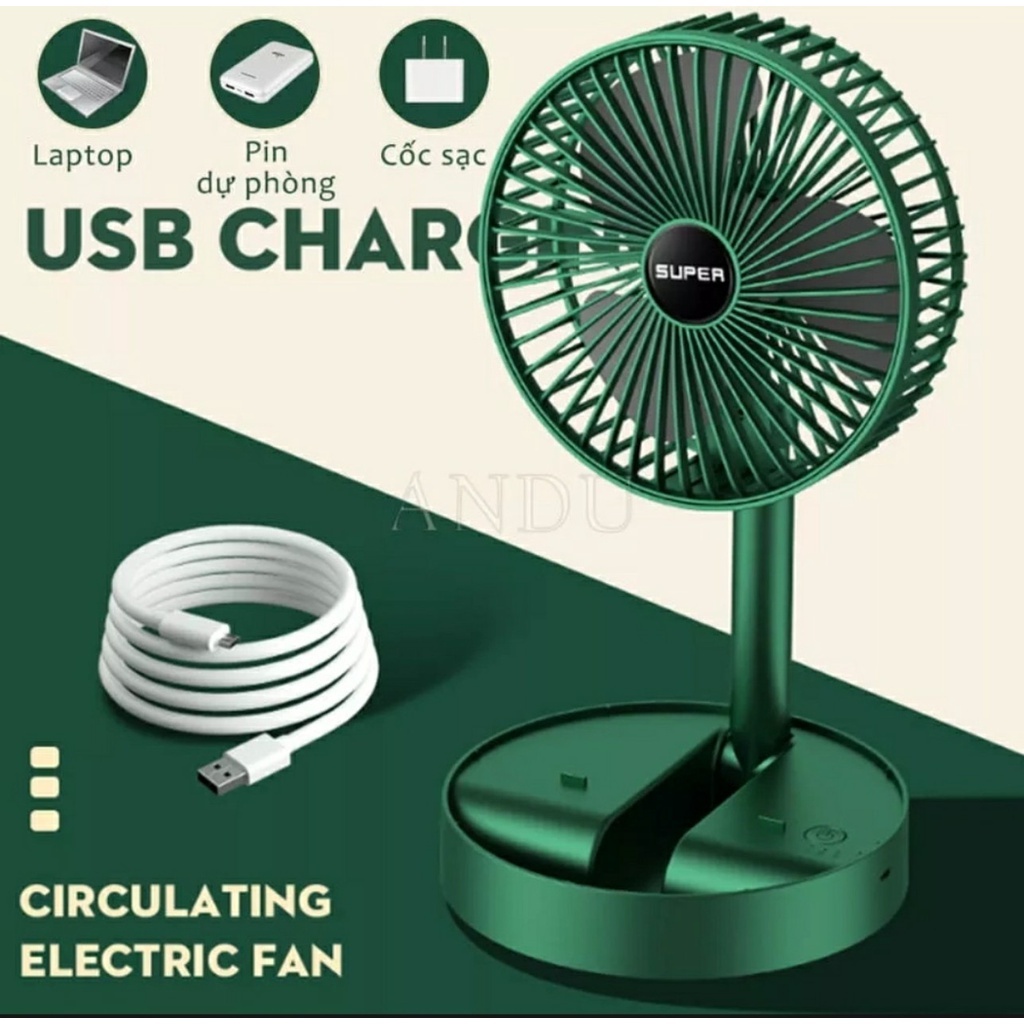 Quạt tích điện,quạt tích điện mini, quạt tích điện gấp gọn cao cấp super