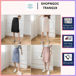 Chân váy Chữ A Sẻ Sau Dài 70cm_2 Lớp_ Chất Liệu Vitex Cao Cấp, Chân Váy Công sở_CV37