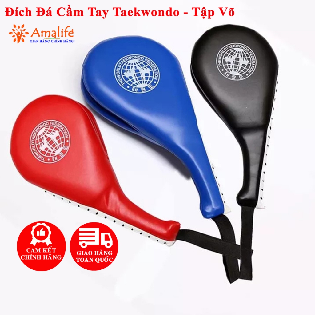 Ảnh Đích Đá Tập Võ Thuật Cầm Tay Taekwondo, Vovinam, Karatedo Bằng Da PU Cao Cấp Cho Trẻ Em - Người Lớn Hãng Amalife 1