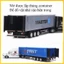 Đồ chơi xe đầu kéo container chở cont 40feed bằng hợp kim có nhạc và đèn, chạy cót, tỷ lệ 1:48 mở được lắp container