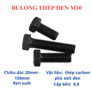 Bulong Lục Giác Ngoài Thép Đen M10 (10 Ly) - Bu Lông Cường Độ Cao Size 20mm Đến 150mm Chịu Lực Cực Tốt