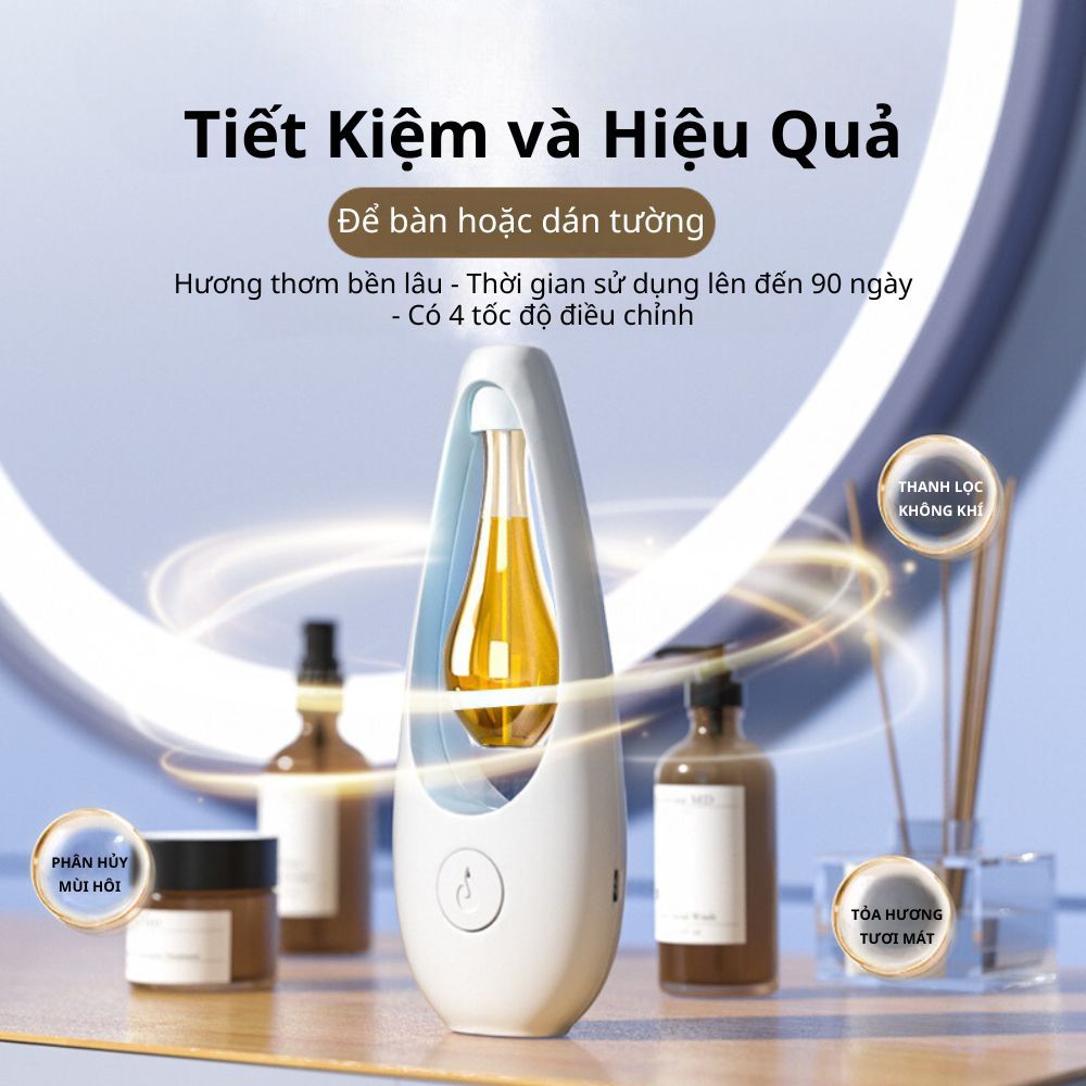 Máy Xông Thơm Phòng Tự Động Varomas Để Bàn Treo Tường Máy Xông Tinh Dầu Phòng Nước Hoa Thơm Phòng Pin Sạc KT99 50ml