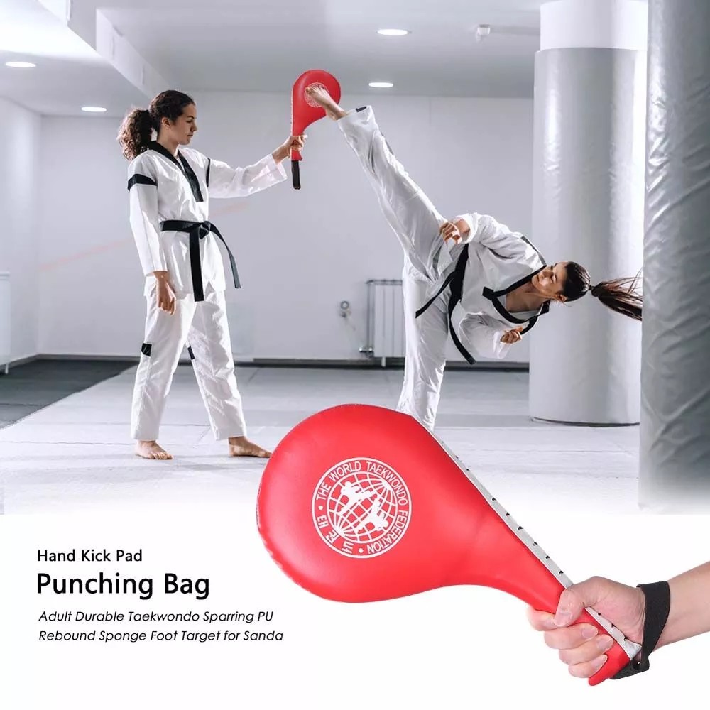 Ảnh Đích Đá Cầm Tay Tập Võ Thuật Taekwondo, Vovinam, Karatedo, Boxing Bọc Da PU Cao Cấp Kêu To Chính Hãng Amalife 3