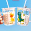 CỐC CHIA VẠCH THUỶ TINH - Cốc Pha Sữa Cho Bé Có Ống Hút Dùng Cho Bé Tập Uống 350ml