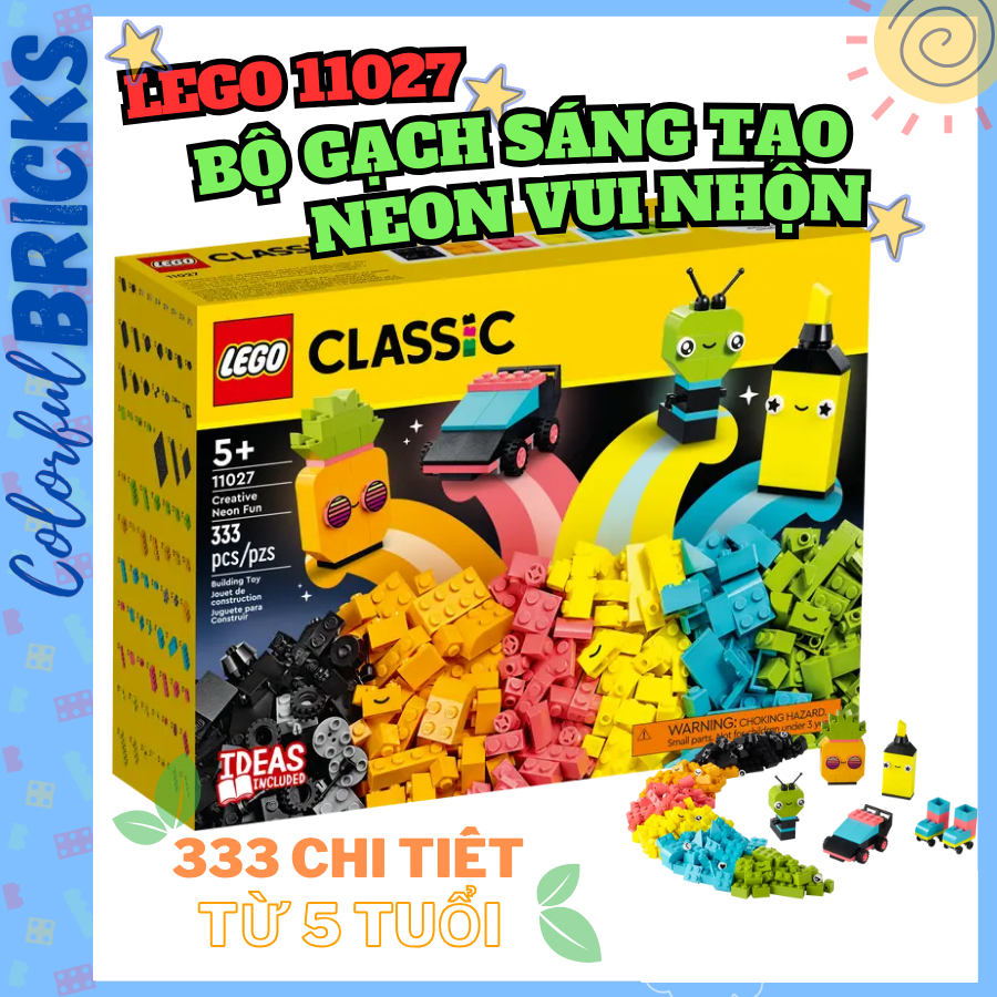 Lego 11027 Bộ Gạch Sáng Tạo Neon Vui Nhộn | Lego Classic Chính hãng ...