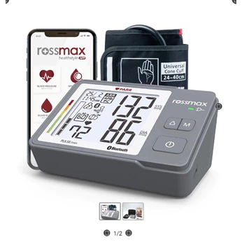 Máy đo huyết áp bắp tay Rossmax Z5 Pin sạc, cảnh báo đột quỵ ( Hàng nhập khẩu) Bảo hành 5 năm
