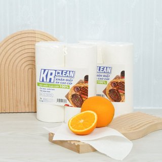 1 cặp Khăn giấy ăn cao cấp Krclean 200 tờ size 20x10, ăn tiệc, nhà hàng không bụi giấy thấm hút tốt