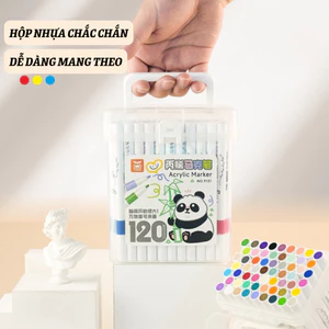 Tặng nhiều quà Bút Màu Acrylic Marker No.9131 Hộp 120 Màu Cao Cấp Vẽ Lên Nhiều Chất Liệu Màu Sắc Tươi Sáng