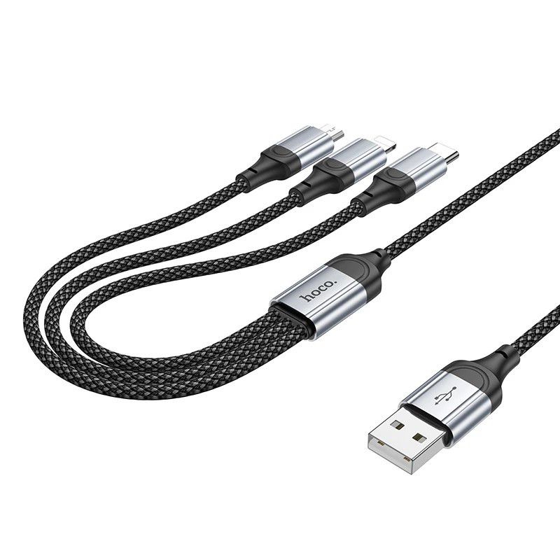 Cáp sạc Hoco X102 3 đầu đa năng,dây sạc phù hợp cho mọi loại máy.