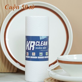 Cuộn khăn giấy lau bếp trắng KRCLEAN 100 tờ 20x25cm - Khăn lau bếp thấm hút đa năng, lau chén bát, lau tay