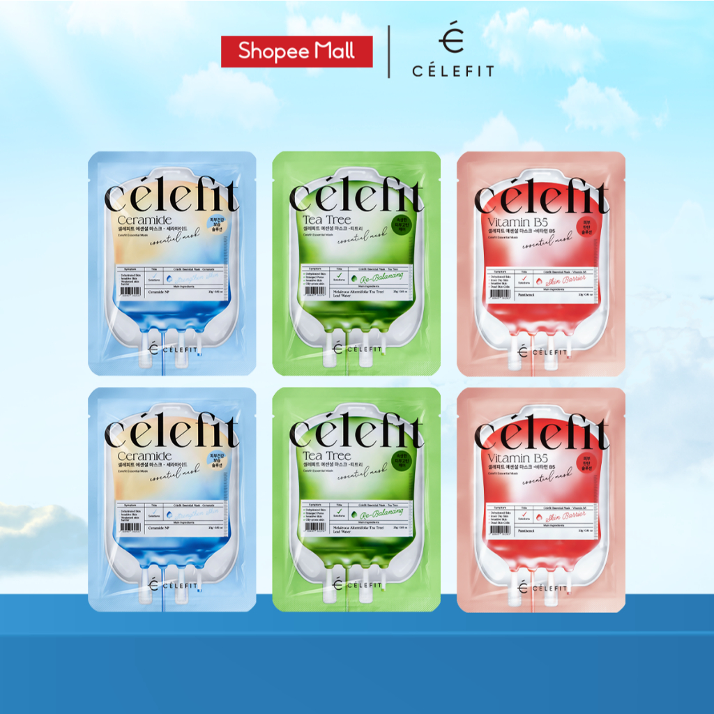 Combo 6 Mặt Nạ Giảm Viêm, Sưng Mụn Celefit Essential Mask (Tea Tree x2 ...