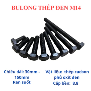 Bulong Lục Giác Ngoài Thép Đen M14 (14 Ly) Cấp Bền 8.8 - Bu Lông Cường Độ Cao Đủ Size 30mm-150mm (Loại Xịn)
