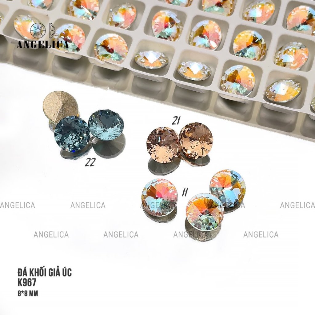 Đá Khối Giả Úc Cao Cấp Siêu Sáng Túi 2 viên Trang Trí Nail Angelica
