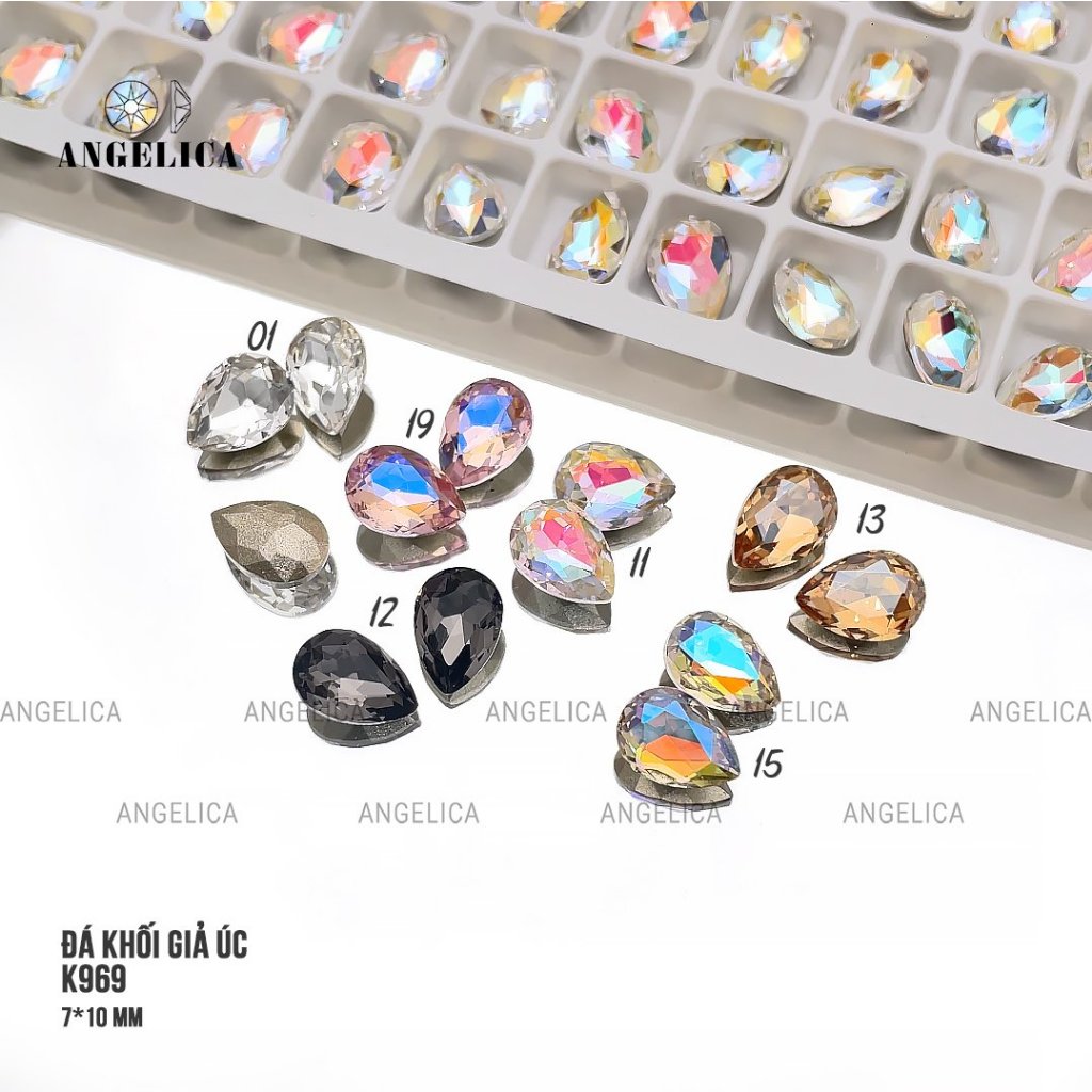 Đá Khối Giả Úc Cao Cấp Siêu Sáng Túi 2 viên Trang Trí Nail Angelica