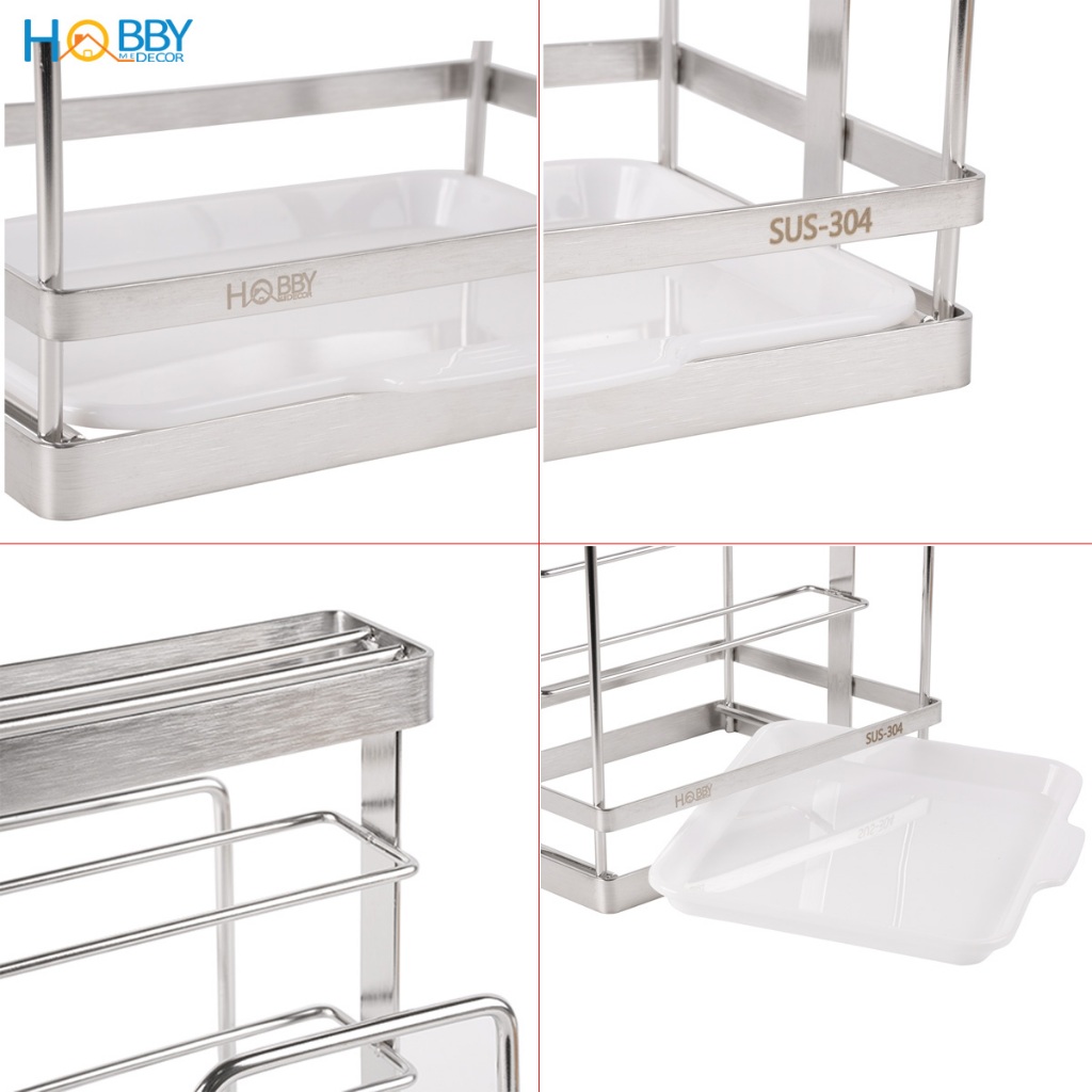 Kệ để nắp vung thớt dao đa năng inox 304 Hobby home decor TT11